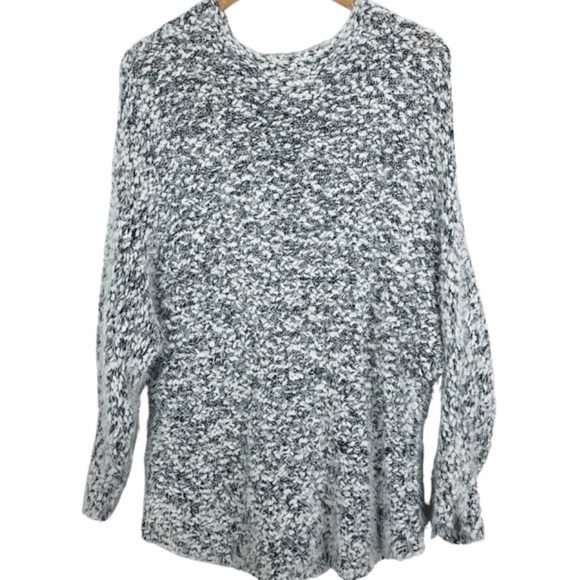 Nordstrom Women’s Lush Fuzzy Chunky Pullover Crewneck Grey Long Sleeve Sweater - Picture 8 of 16